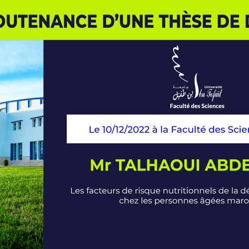 Avis de soutenance d’une thèse de doctorat (Mr TALHAOUI ABDELJALIL)