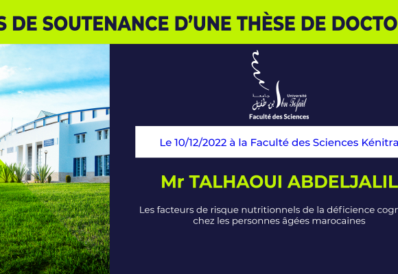 Avis de soutenance d’une thèse de doctorat (Mr TALHAOUI ABDELJALIL)