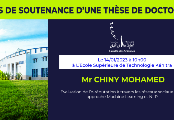 Avis de soutenance d’une thèse de doctorat (Mr CHINY MOHAMED)