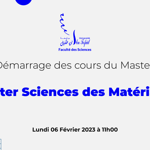Démarrage des cours du Master Sciences des Matériaux