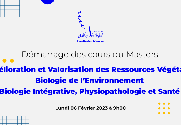 Démarrage des cours du Masters AVRV, BE et BIPS