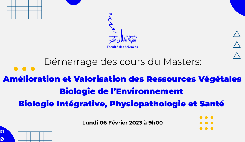 Démarrage des cours du Masters AVRV, BE et BIPS