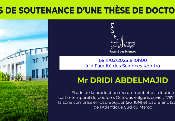 Avis de soutenance d’une thèse de doctorat (Mr DRIDI ABDELMAJID)