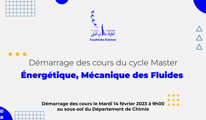 Démarrage des cours du Master Énergétique, Mécanique des Fluides