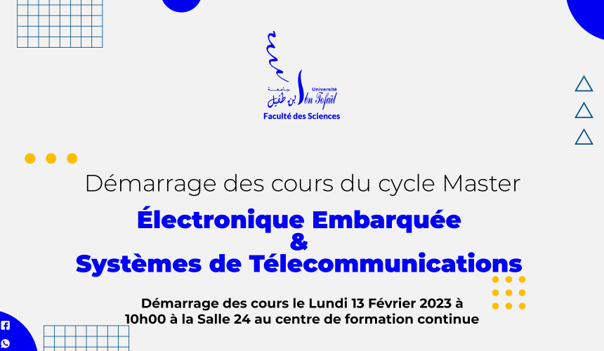 Démarrage des cours du Masters Électronique Embarquée et Systèmes de Télecommunications