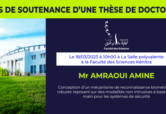 Avis de soutenance d’une thèse de doctorat (Mr AMRAOUI AMINE)
