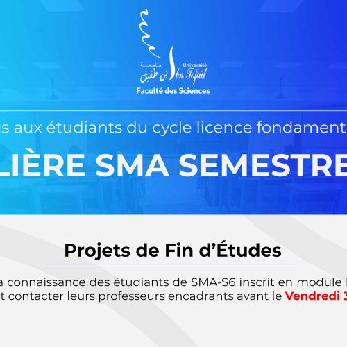 Avis aux étudiants de la filière SMA S6 – Projets de Fin d’Études