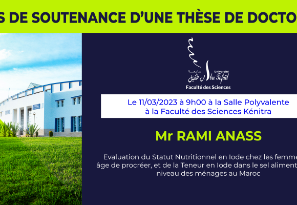 Avis de soutenance d’une thèse de doctorat (Mr ANASS RAMI)
