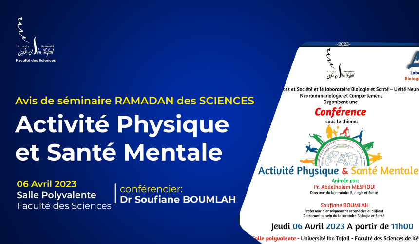Avis de séminaire RAMADAN des SCIENCES : Activité Physique et Santé Mentale