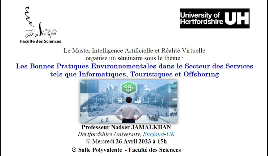 Séminaire sous le thème :  Les Bonnes Pratiques Environnementales dans le Secteur des Services tels que Informatiques, Touristiques et Offshoring