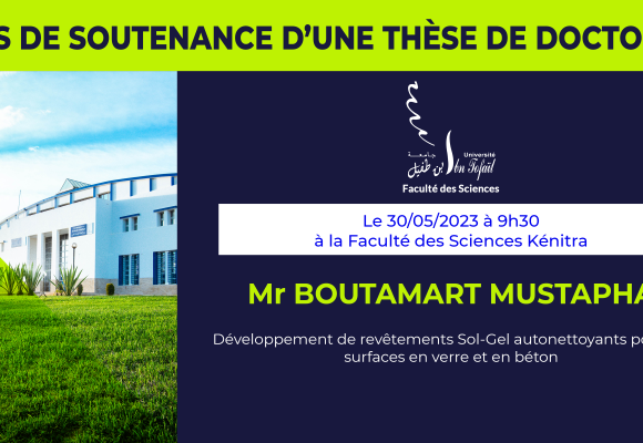 Avis de soutenance d’une thèse de doctorat (Mr BOUTAMART MUSTAPHA)