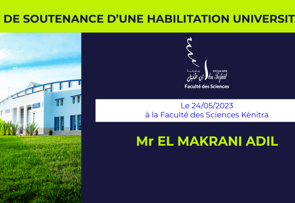 Avis de soutenance d’habilitation universitaire (Mr EL ALAOUI MOULAY ABDELAZIZ)