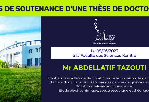 Avis de soutenance d’une thèse de doctorat (Mr ABDELLATIF TAZOUTI)
