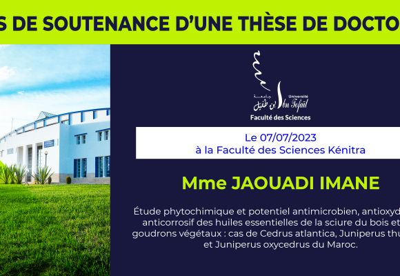 Avis de soutenance d’une thèse de doctorat (Mme JAOUADI IMANE)