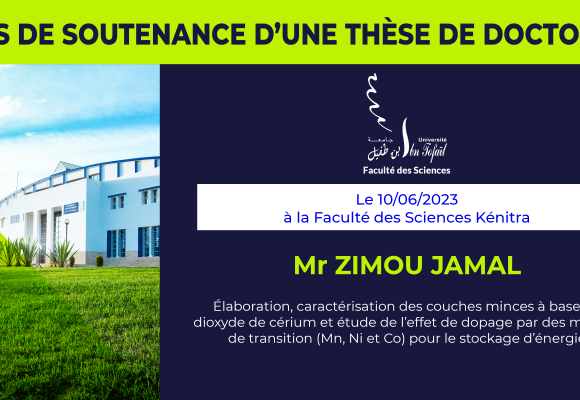 Avis de soutenance d’une thèse de doctorat (Mr ZIMOU JAMAL)