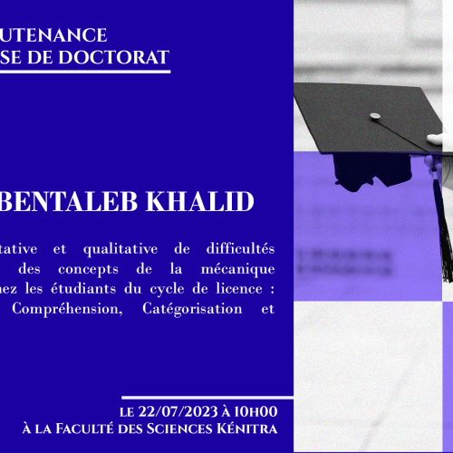 Avis de soutenance d’une thèse de doctorat (Mr AIT BENTALEB KHALID)