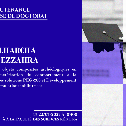 Avis de soutenance d’une thèse de doctorat (Mme BELHARCHA FATIMA EZZAHRA)