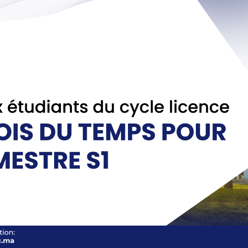 Emplois du temps du semestre S1 – Cycle Licence