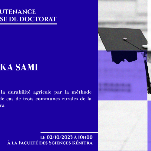 Avis de soutenance d’une thèse de doctorat (Mr CHBIKA SAMI)