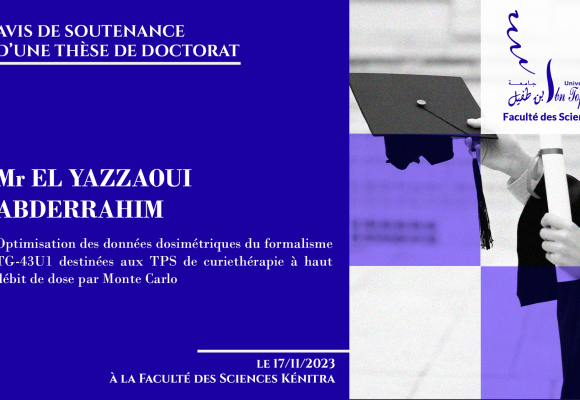 Avis de soutenance d’une thèse de doctorat (Mr EL YAZZAOUI ABDERRAHIM)