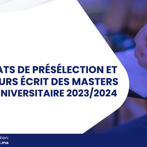 Résultats de présélection et concours écrit des Masters – Année Universitaire 2023/2024