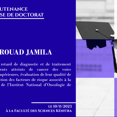 Avis de soutenance d’une thèse de doctorat (Mme KEROUAD JAMILA)