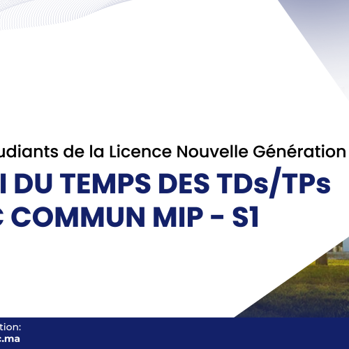 Avis aux étudiants : Emploi du temps des TDs/TPs S1 MIP