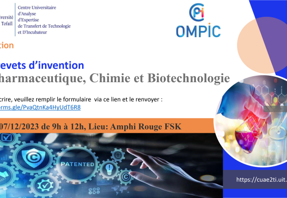 Formation en Brevets d’invention sur Pharmaceutique, Chimie et Biotechnologie