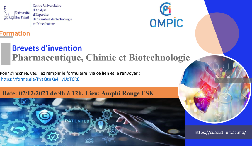 Formation en Brevets d’invention sur Pharmaceutique, Chimie et Biotechnologie