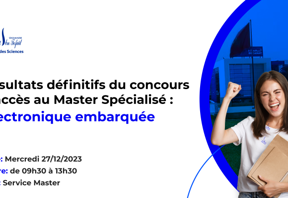 Résultats définitifs du concours d’accès au Master Spécialisé Systèmes de Télécommunications