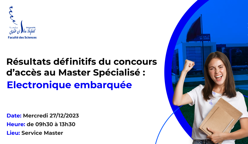 Résultats définitifs du concours d’accès au Master Spécialisé Systèmes de Télécommunications
