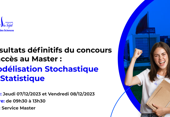 Résultats définitifs du concours d’accès au Master : Modélisation Stochastique et Statistique