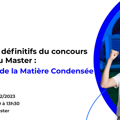 Résultats définitifs du concours d’accès au Master Physique de la Matière Condensée