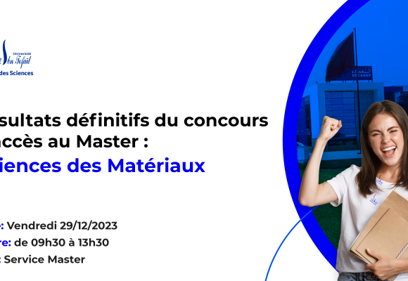 Résultats définitifs du concours d’accès au Master Sciences des Matériaux