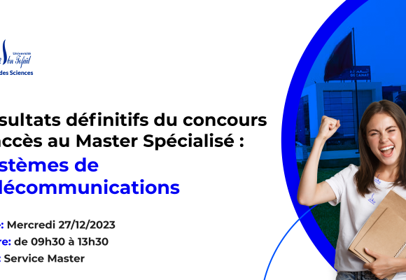 Résultats définitifs du concours d’accès au Master Spécialisé Systèmes de Télécommunications