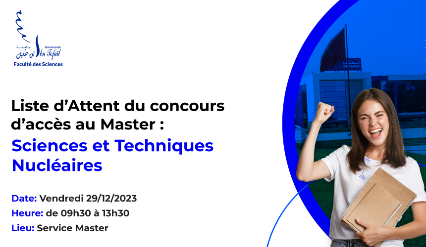 Liste d’attente du Master Sciences et Techniques Nucléaires
