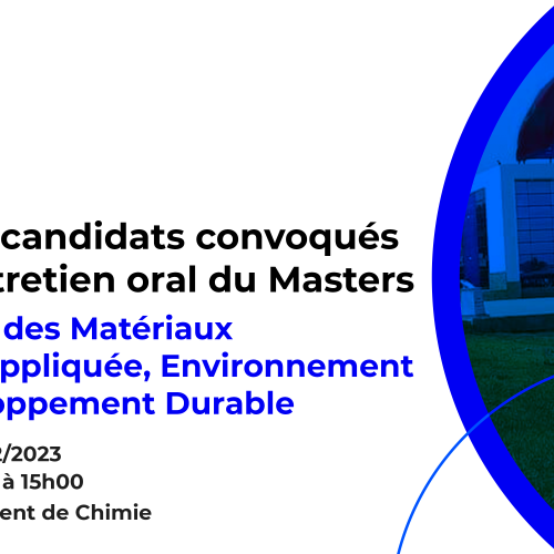 Liste des candidats convoqués pour l’entretien oral du Masters SM et CAEDD