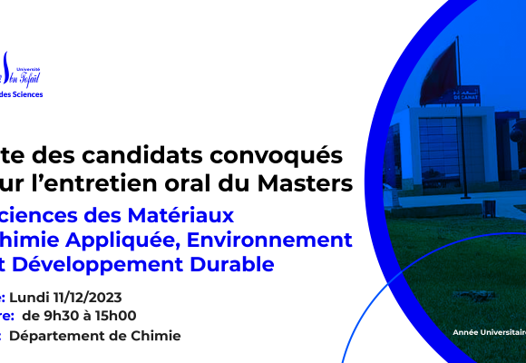 Liste des candidats convoqués pour l’entretien oral du Masters SM et CAEDD