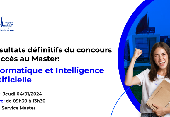 Résultats définitifs du concours d’accès au Master Informatique et Intelligence Artificielle