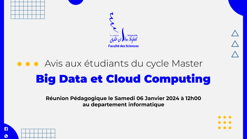 Réunion Pédagogique du Master Spécialisé Big Data et Cloud Computing