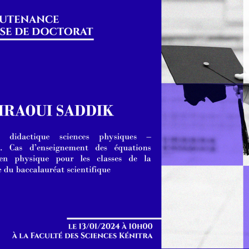 Avis de soutenance d’une thèse de doctorat (Mr DACHRAOUI SADDIK)