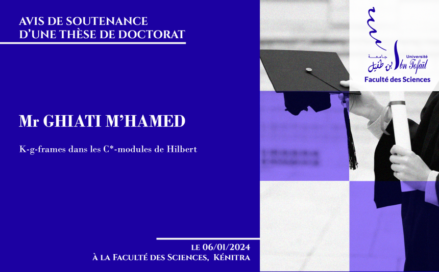 Avis de soutenance d’une thèse de doctorat (Mr GHIATI M’HAMEDD)