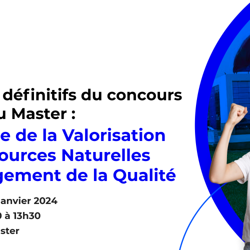 Résultats définitifs du concours d’accès au Master Ingénierie de la Valorisation des Ressources Naturelles et Management de la Qualité