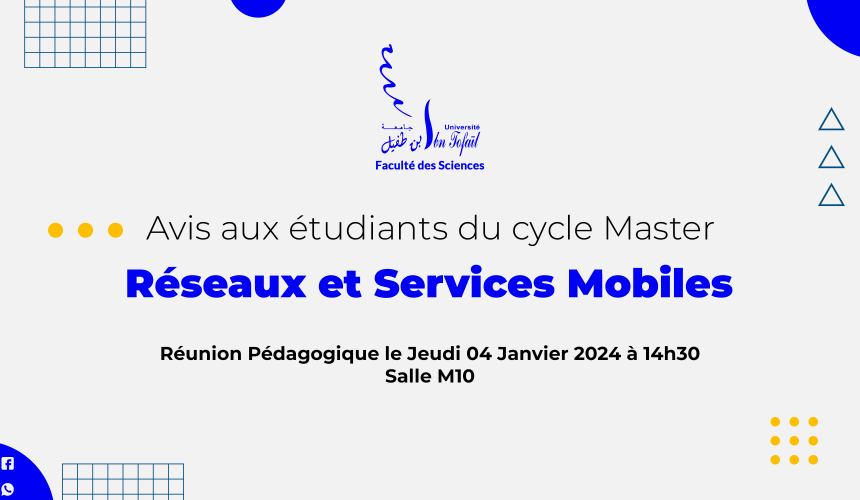 Réunion Pédagogique du Master Réseaux et Services Mobiles