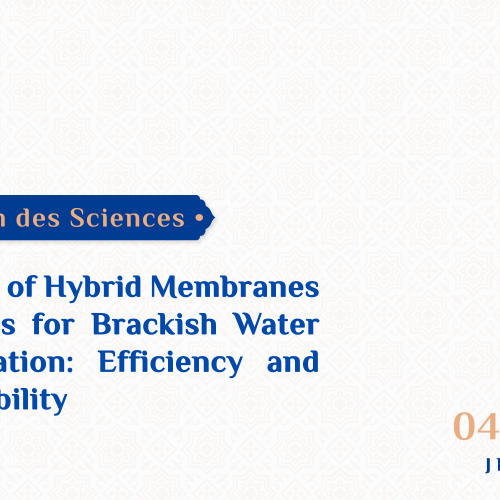 Conférence intitulée – Potential of Hybrid Membranes Processes for Brackish Water Denitratation: Efficiency and Sustainability