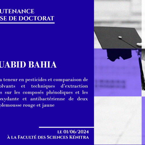 Avis de soutenance d’une thèse de doctorat (Mme BOUABID BAHIA)