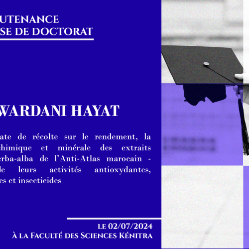 Avis de soutenance d’une thèse de doctorat (Mme ELWARDANI HAYAT)