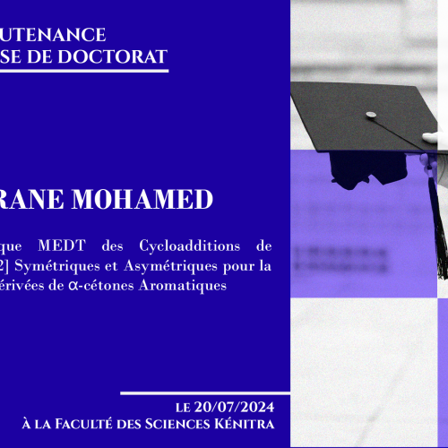 Avis de soutenance d’une thèse de doctorat (Mr SAHRANE MOHAMED)