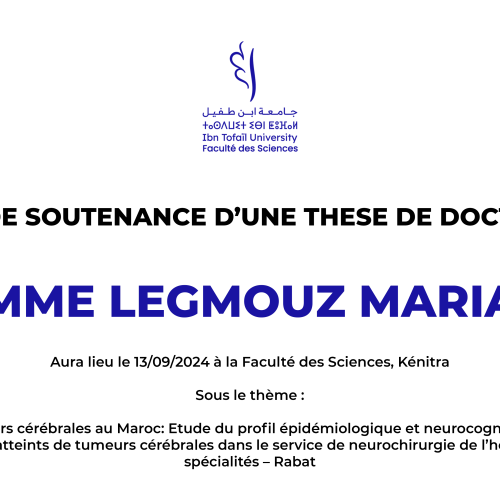 Avis de soutenance d’une thèse de doctorat (Mme LEGMOUZ MARIA)