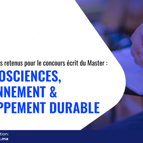 Liste des candidats retenus pour le concours écrit du Master AgroBiosciences, Environnement & Développement Durable